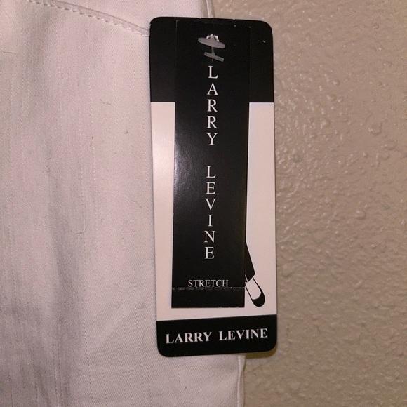 LARRY LEVINE Sz 10 Pants White Ankle Slim Leg NWT flat front (faux pockets) - Picture 3 of 7